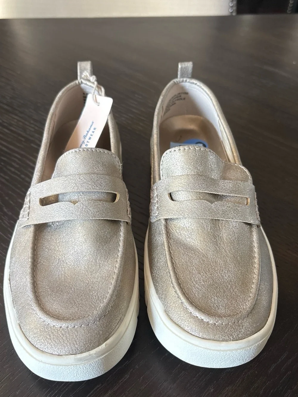 Tommy Bahama Metallic Silver Slip-On Loafers for Women